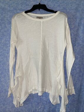 Wonderly White Long-Sleeve Draped Tunic Top